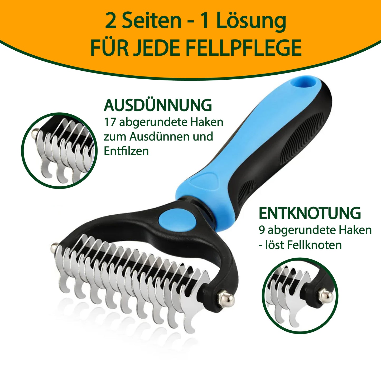 2-in-1 Enthaarungsbürste – Gegen Knoten, Haare & Verfilzungen