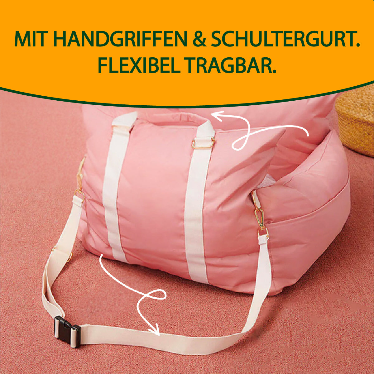 2-in-1 Tragetasche & Autositz – Sicher reisen, bequem ankommen